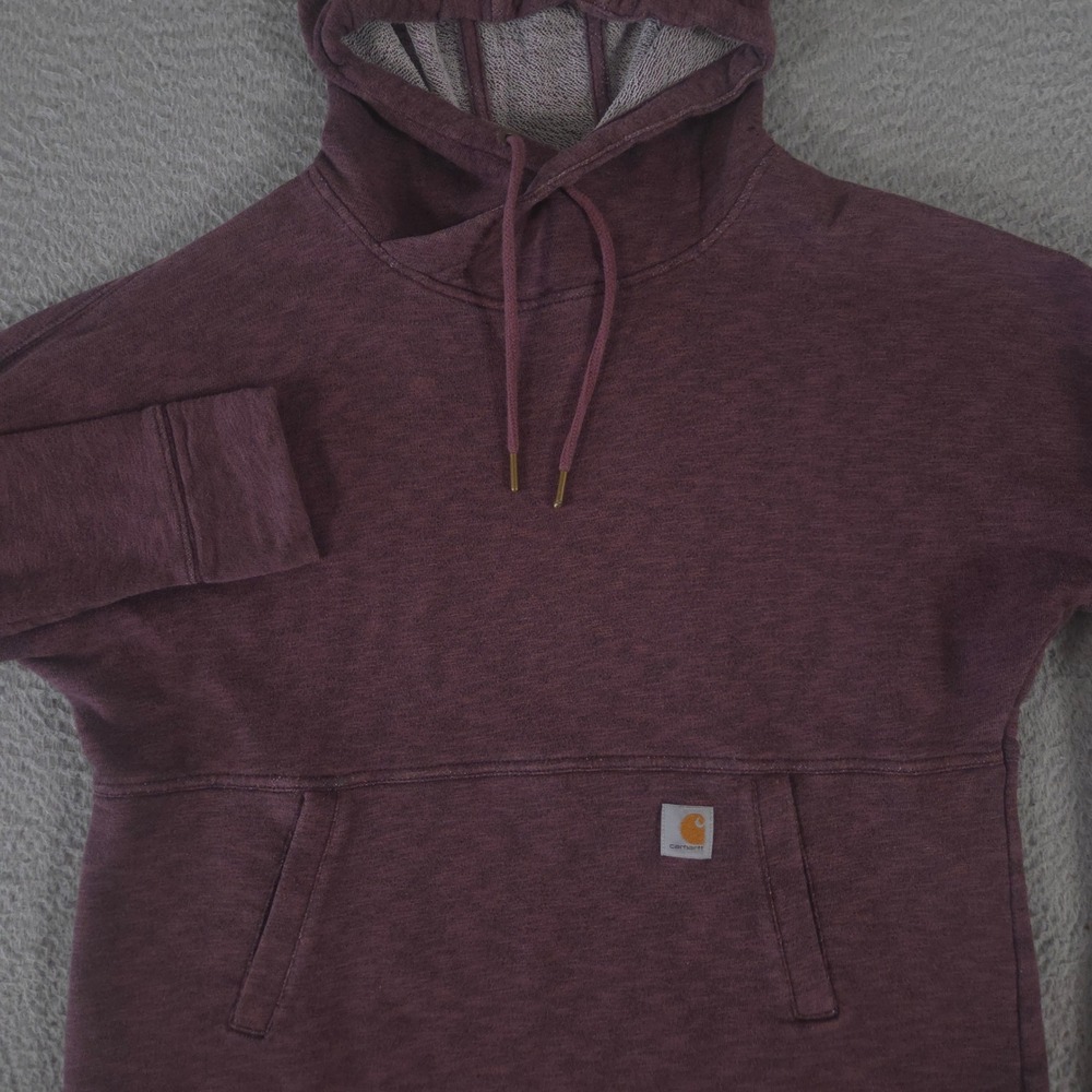 Carhartt Hoodie Womens Medium Maroon Newberry Cowl Neck French Terry Thumbholes